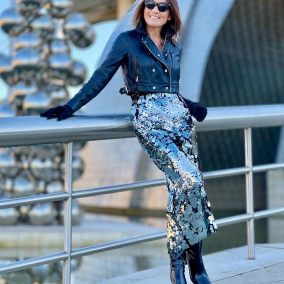 Zara Sequin Midi Skirt - Picture 1 of 12